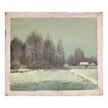 Wiktor KORECKI (1890-1980) "Winter landscape", oil on canvas, Signed "WIKTOR KORECKI" lower left.