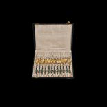 Set of 12 russian silver teaspoons in the original box