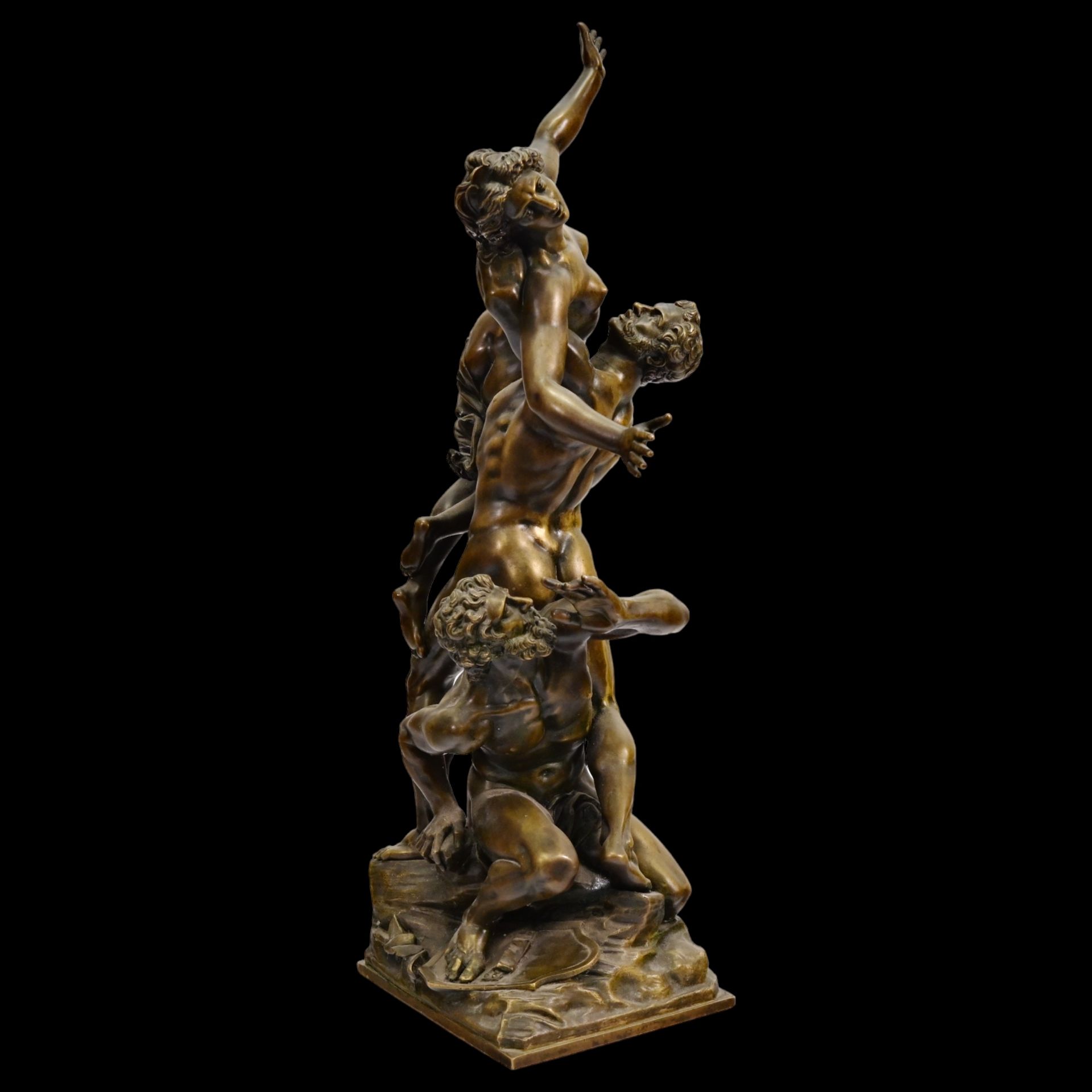 "Abduction of the Sabine women" Bronze sculpture, signed "Jean de Bologne" to base. France, 19th C. - Image 6 of 14