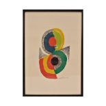 Sonia Delaunay (1885 - 1979) "Abstract composition", Lithograph, signed Sonia Delaunay.