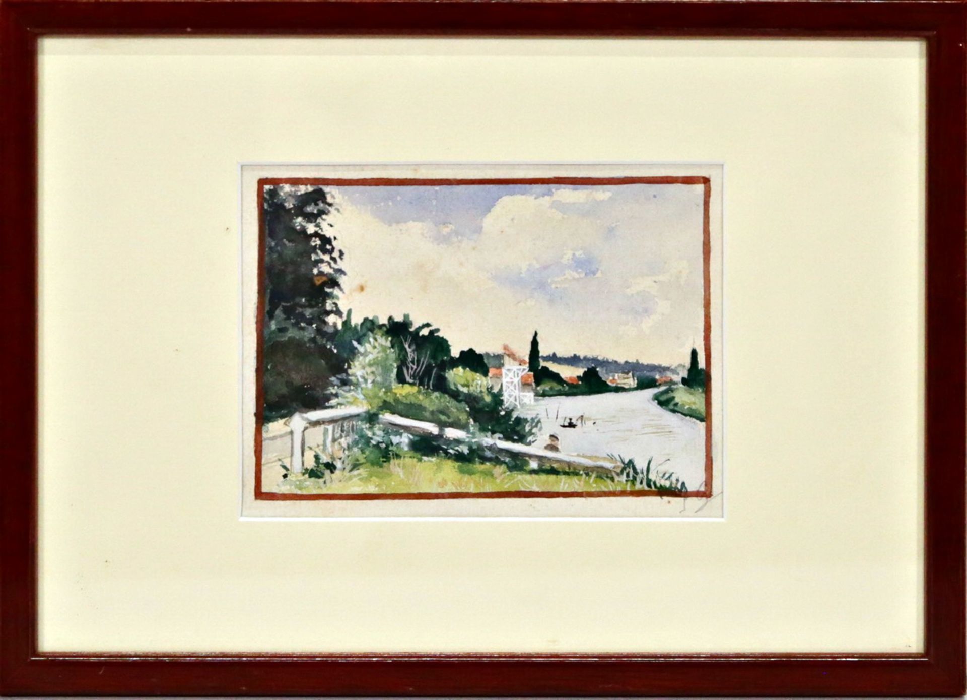 Lot de 6 aquarelles French painting of the first half of the 20th century. - Image 3 of 23