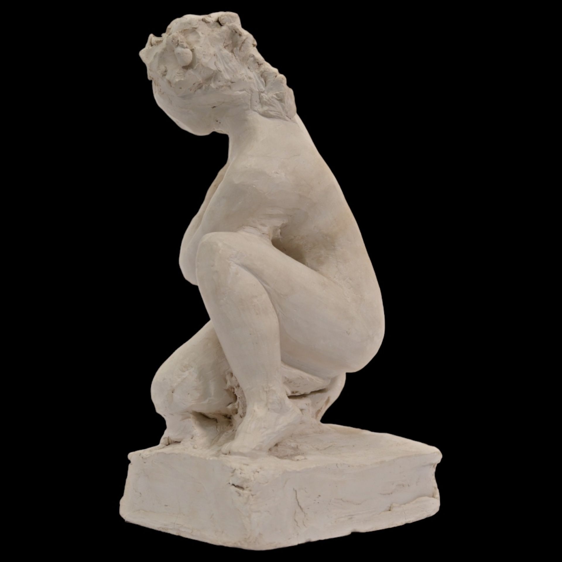 Terracotta sculpture "Young Woman", unsigned, France, 19th century. Collectibles and home decor. - Image 3 of 8