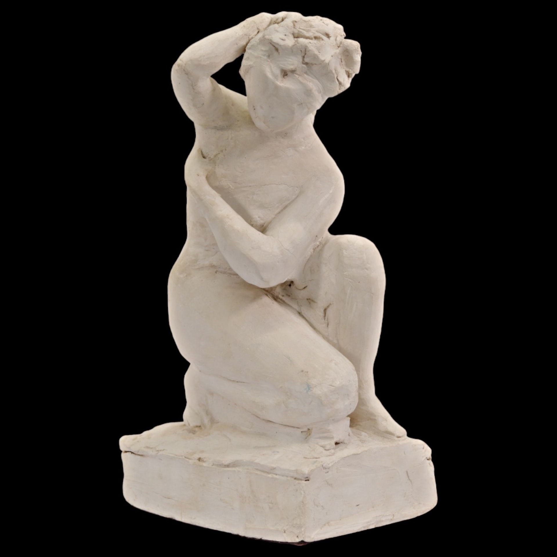 Terracotta sculpture "Young Woman", unsigned, France, 19th century. Collectibles and home decor. - Image 2 of 8