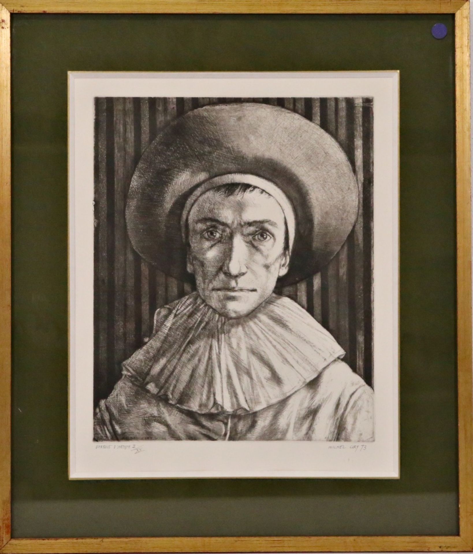 Michel CIRY (1919-2018) "Portrait de Gille", etching, 2/20, French painting of the 20th century. - Bild 2 aus 6