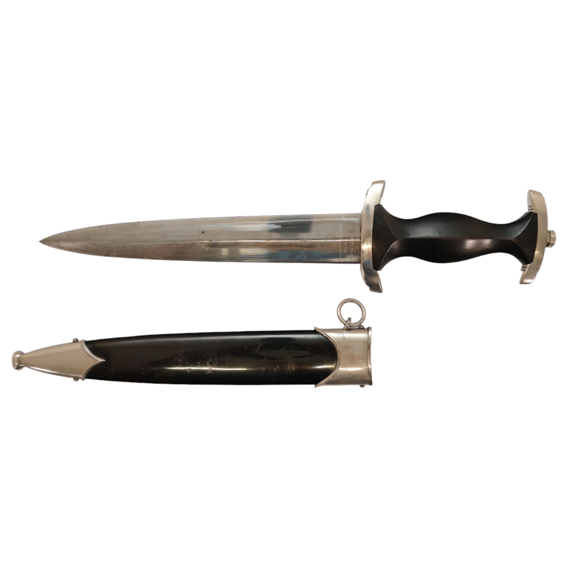 Nice WWII German SS Dagger with scabbard. - Image 7 of 13