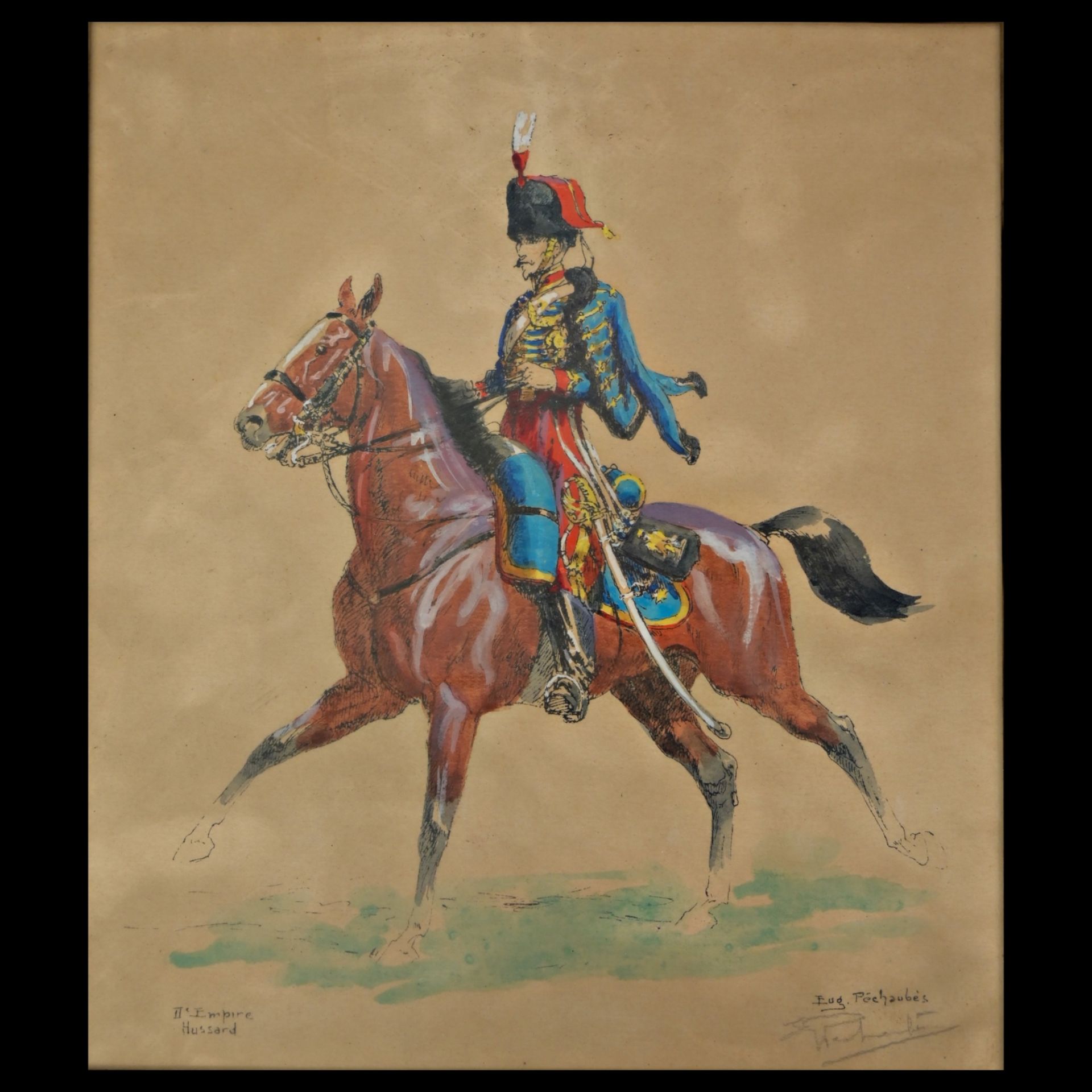A set of four paintings depicting French and Spanish cavalrymen. First quarter of the 20th century. - Image 8 of 21