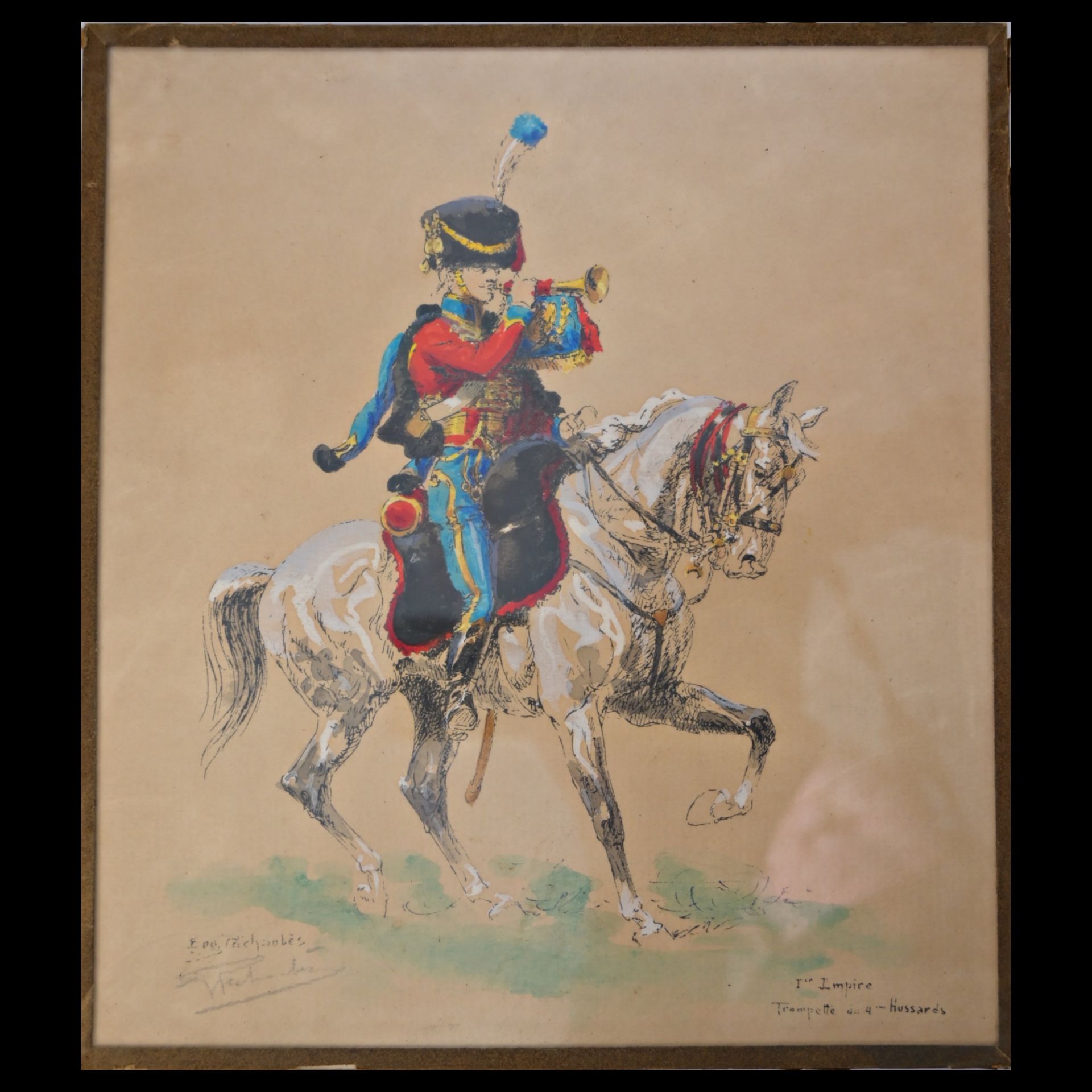 A set of four paintings depicting French and Spanish cavalrymen. First quarter of the 20th century. - Image 5 of 21