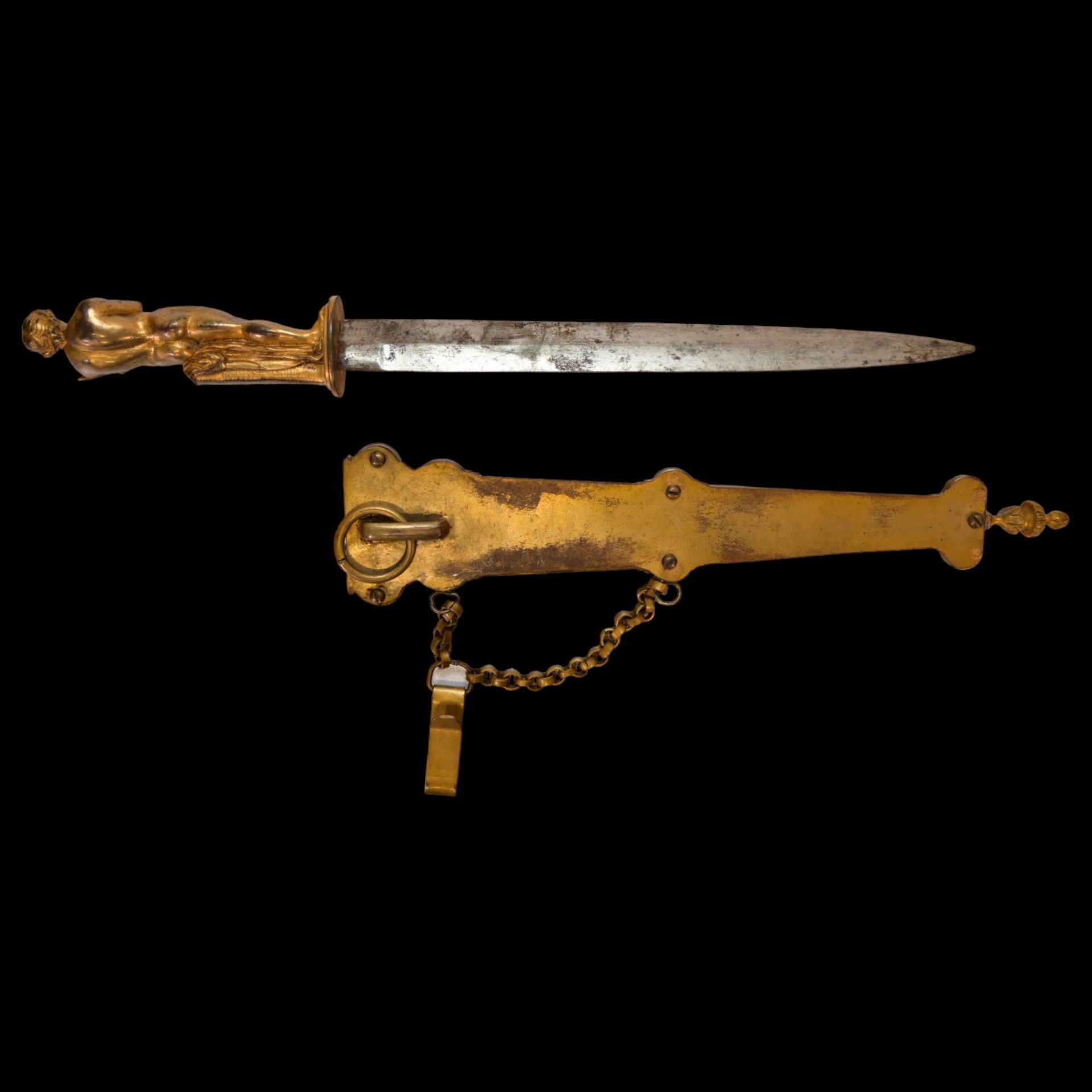 A Very high quality Renaissance Style Brass with gilt Dagger, 19th century. - Image 13 of 13