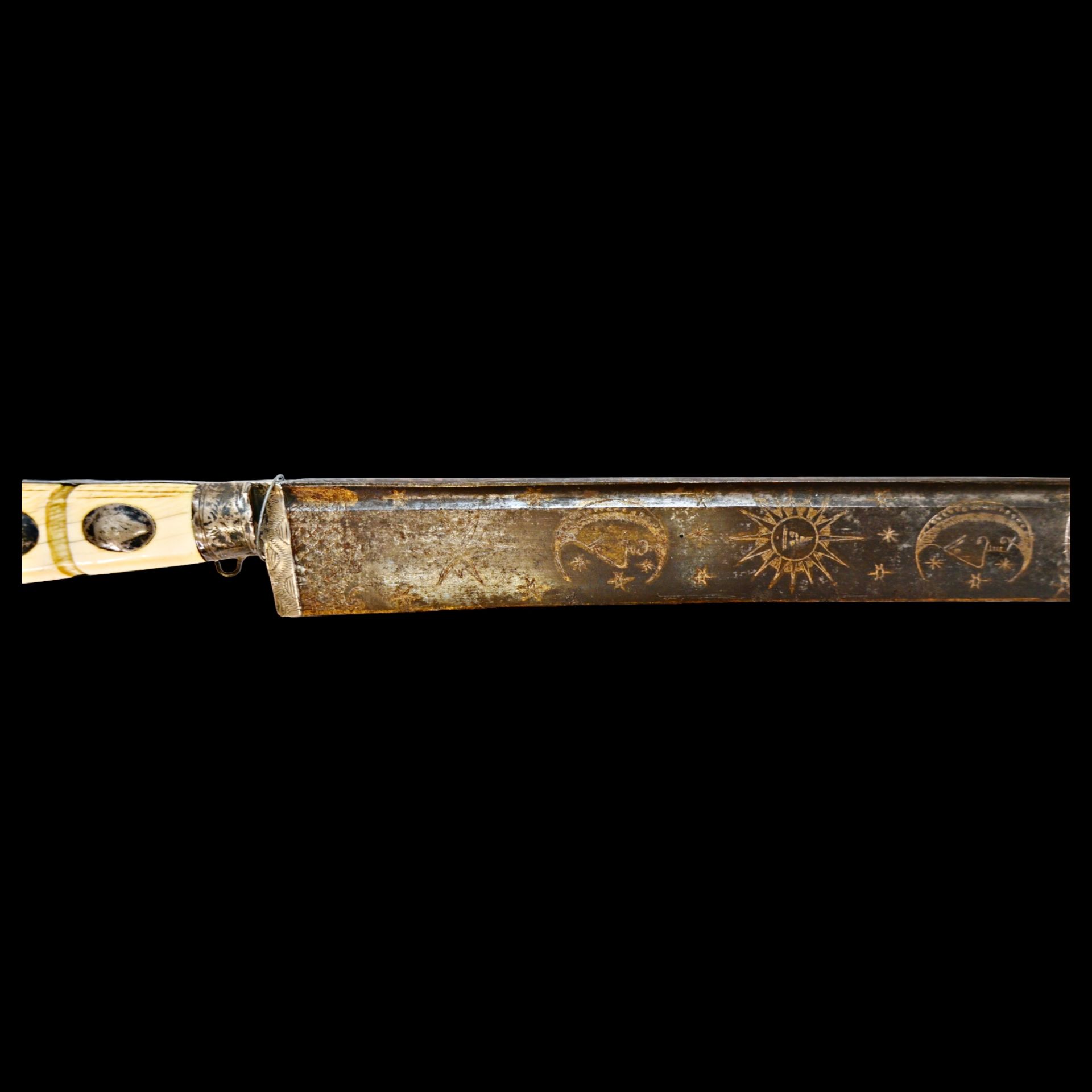 A very rare yatagan made in Greece in the last quarter of the 18th century, with a Solingen blade. - Image 12 of 23