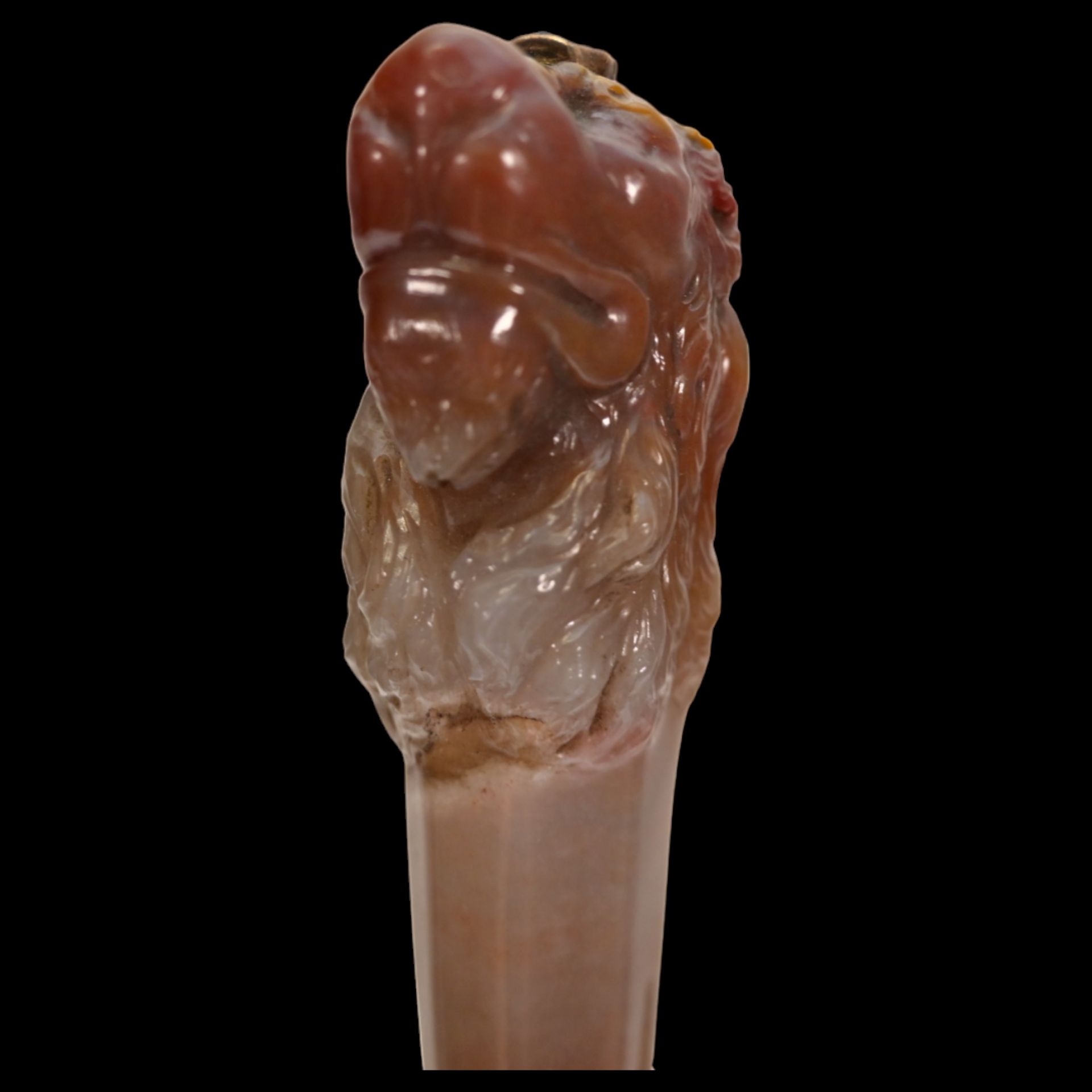 Very rare hunting knife, carved agate handle in the form of a lion's head, Russian Empire 1820-1830 - Image 10 of 17