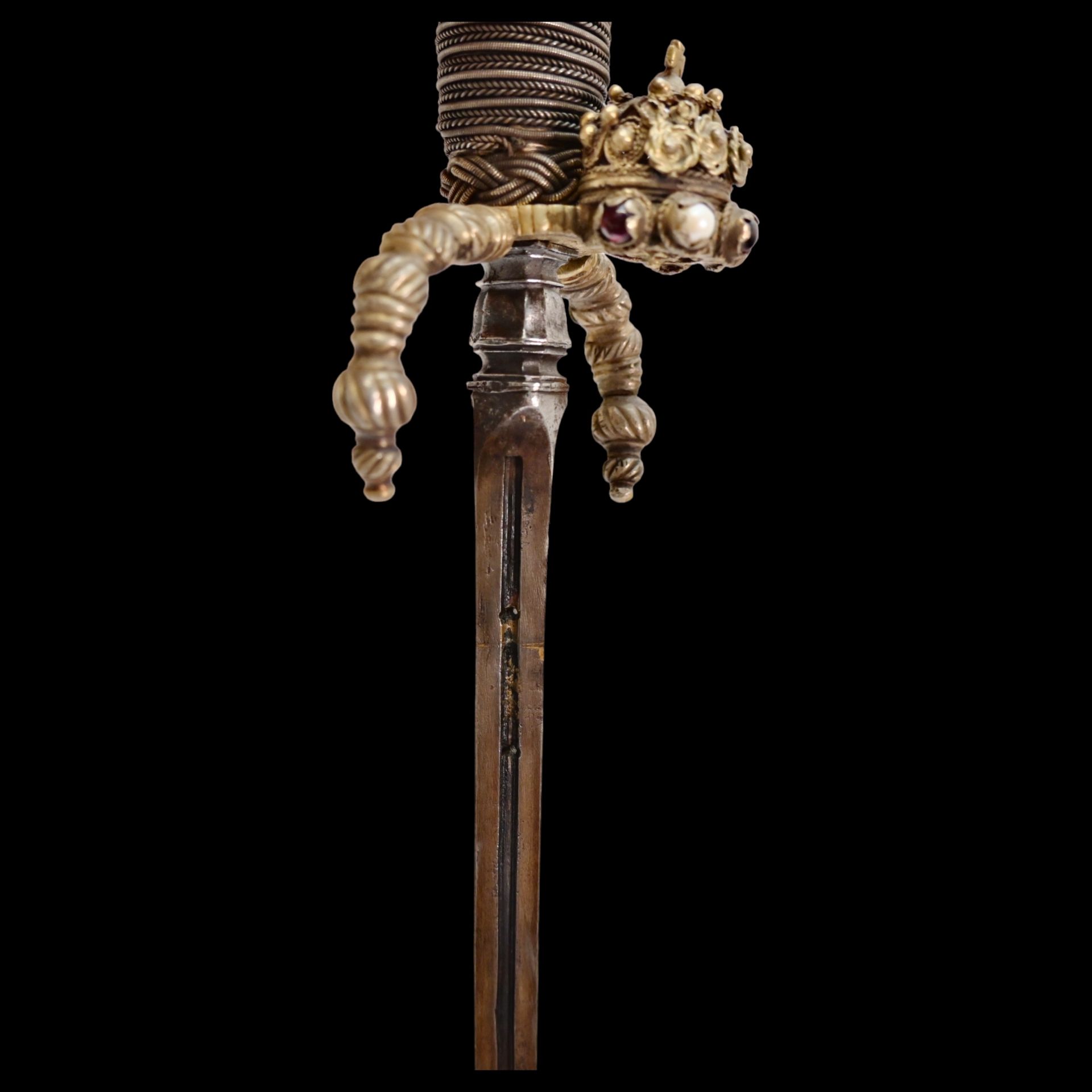 Rare Venetian Dagger, Schiavona, silver hilt and scabbard, Early 18th century. - Image 21 of 25