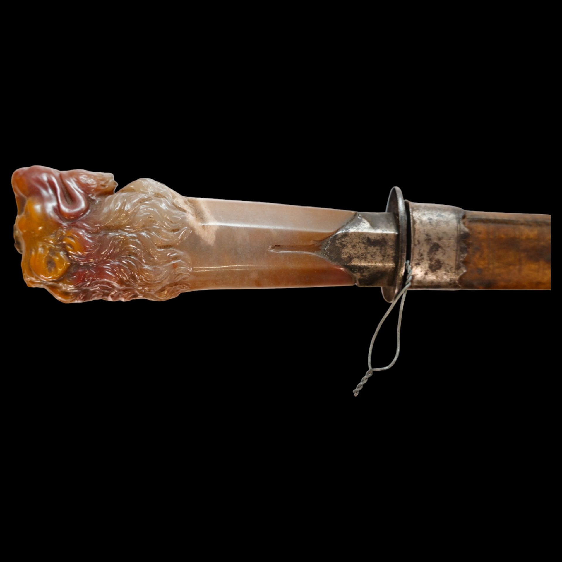 Very rare hunting knife, carved agate handle in the form of a lion's head, Russian Empire 1820-1830 - Image 4 of 17