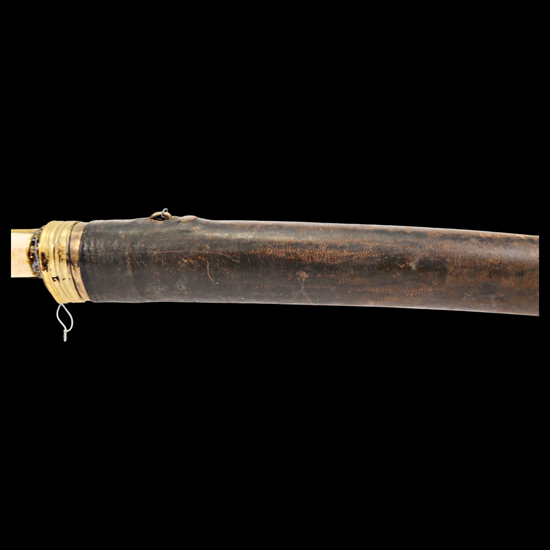 Magnificent Ottoman yatagan sword with bone hilt and gold kofgari on the blade, 1823. - Image 9 of 32