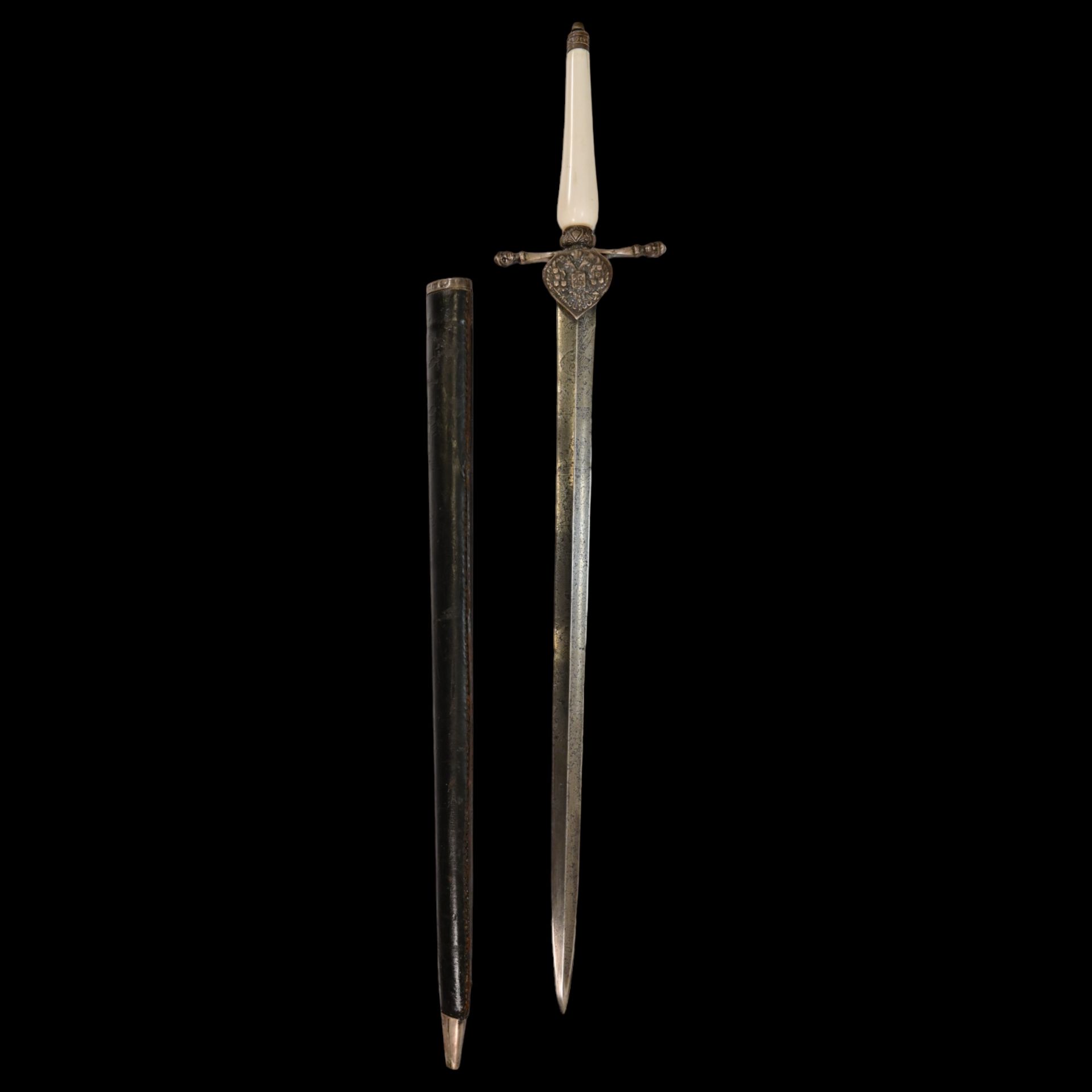 A Hunting bayonet with silver fittings, Russian Empire, second half of the 19th century. - Image 19 of 30