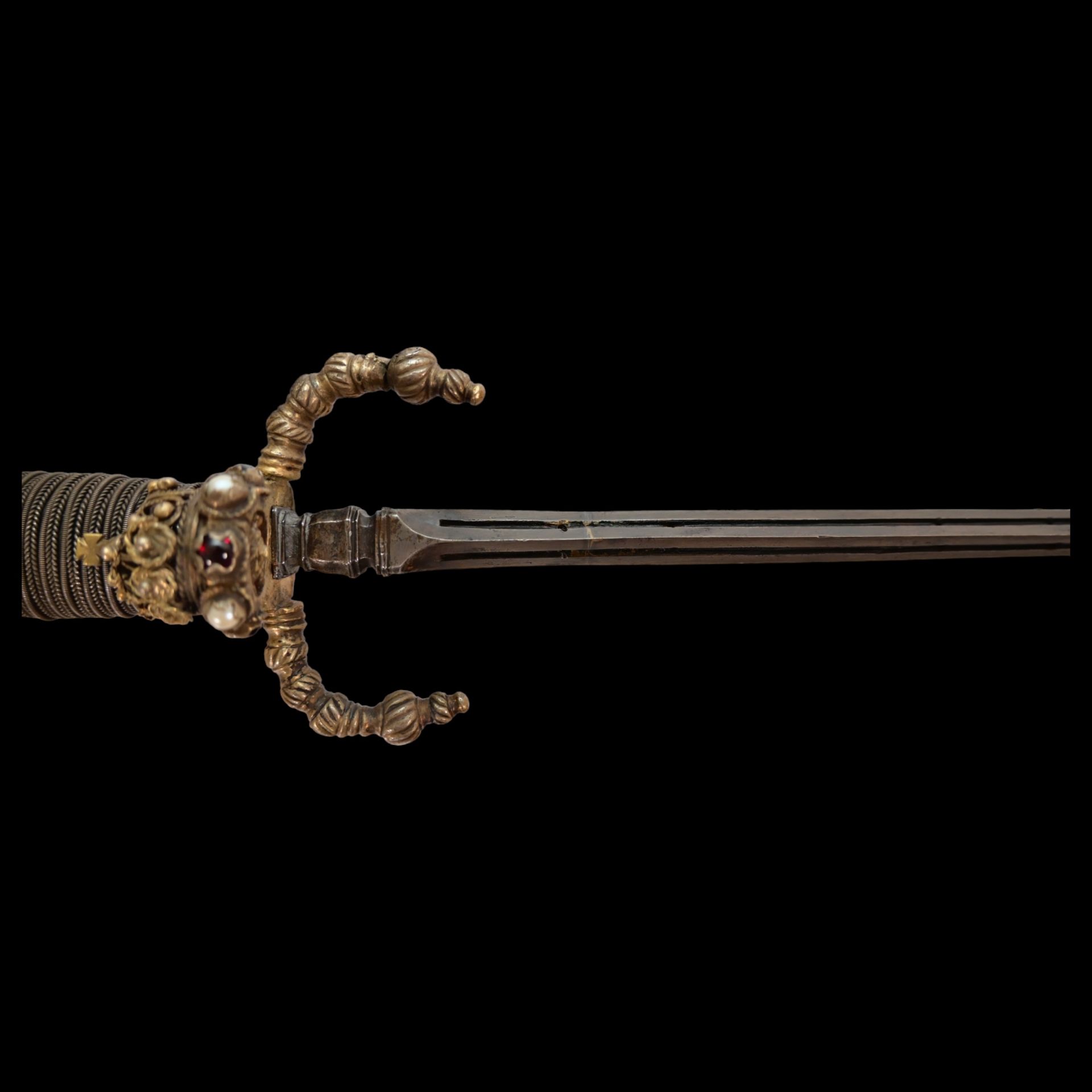 Rare Venetian Dagger, Schiavona, silver hilt and scabbard, Early 18th century. - Image 22 of 25