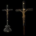 Very rare Catholic missionarie crucifix with dagger. Spain 19th century.