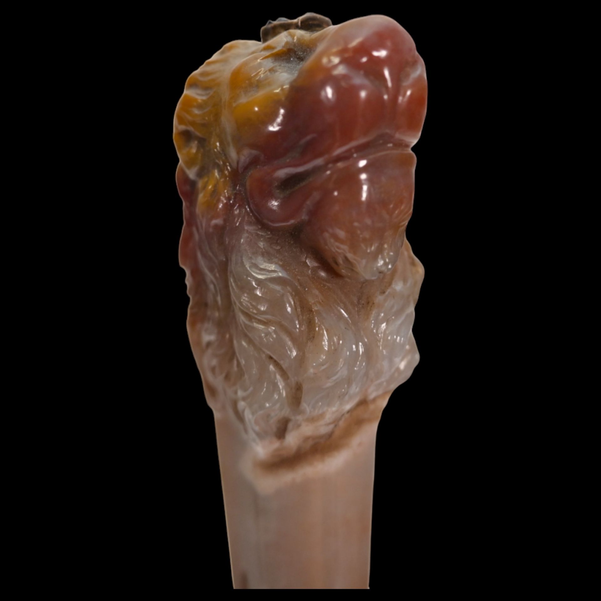 Very rare hunting knife, carved agate handle in the form of a lion's head, Russian Empire 1820-1830 - Image 9 of 17