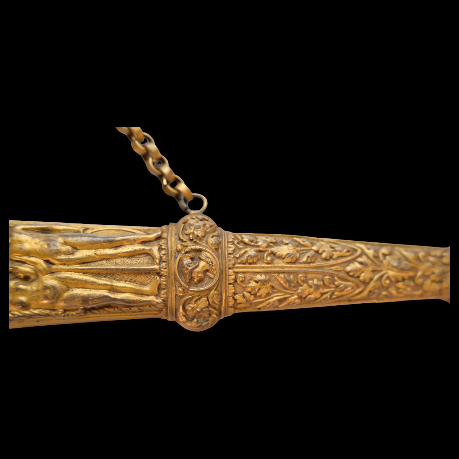 A Very high quality Renaissance Style Brass with gilt Dagger, 19th century. - Image 6 of 13