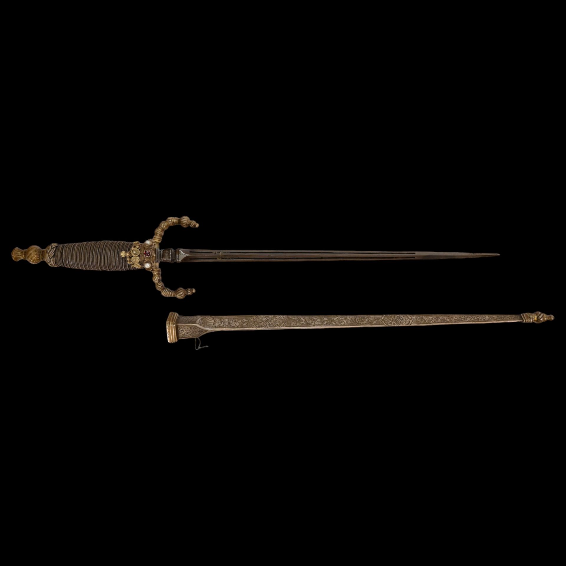 Rare Venetian Dagger, Schiavona, silver hilt and scabbard, Early 18th century. - Image 17 of 25