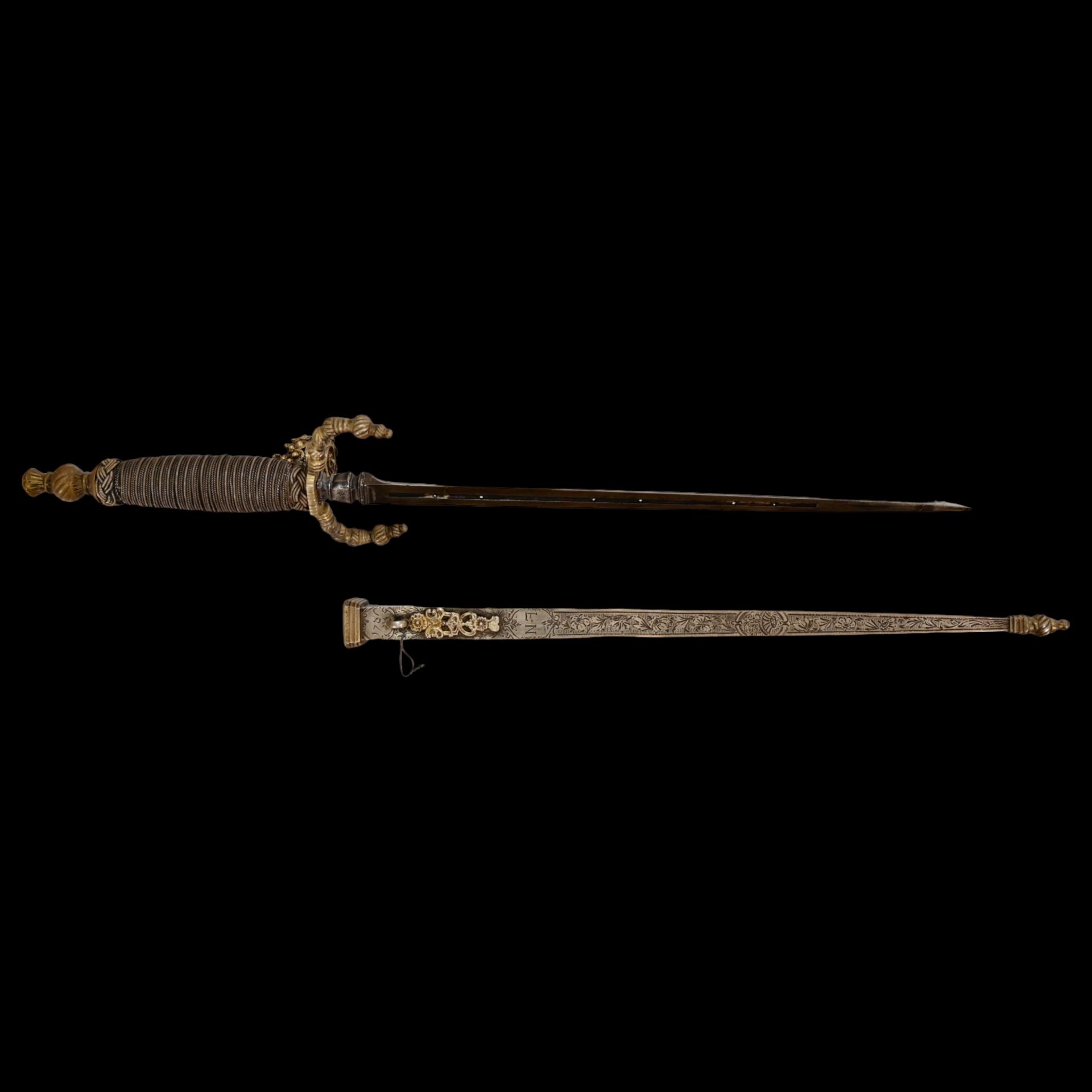 Rare Venetian Dagger, Schiavona, silver hilt and scabbard, Early 18th century. - Image 18 of 25