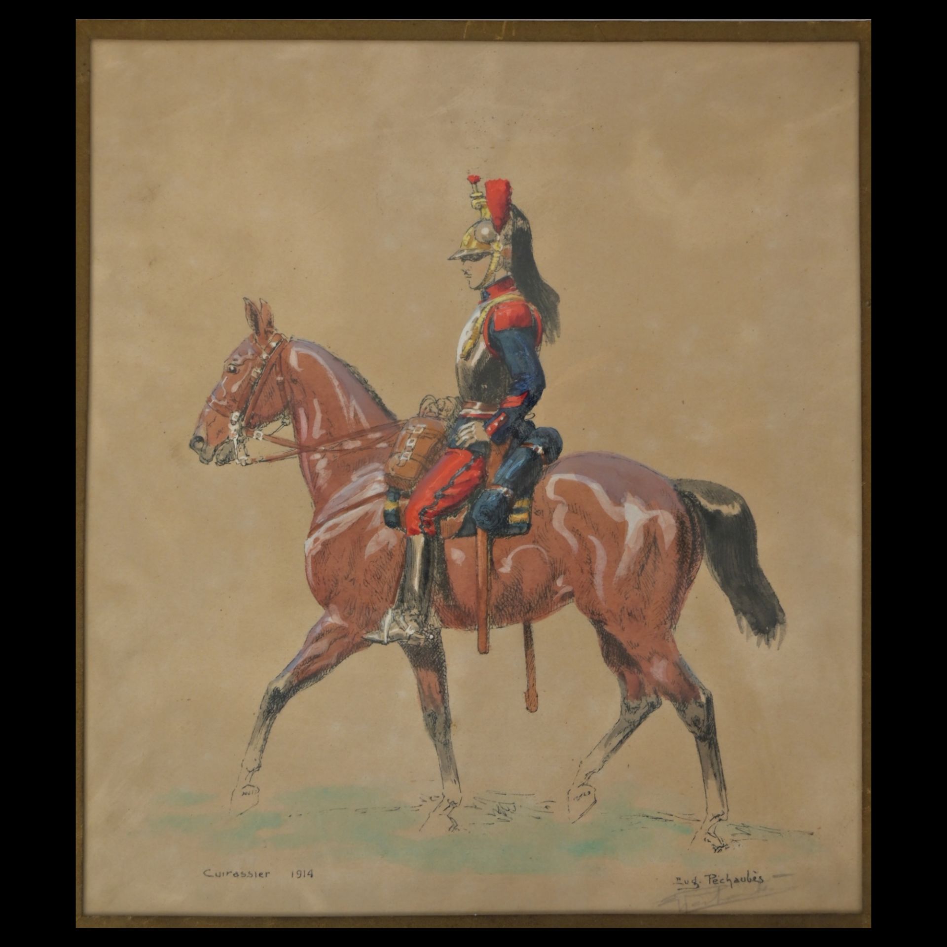 A set of four paintings depicting French and Spanish cavalrymen. First quarter of the 20th century. - Image 7 of 21