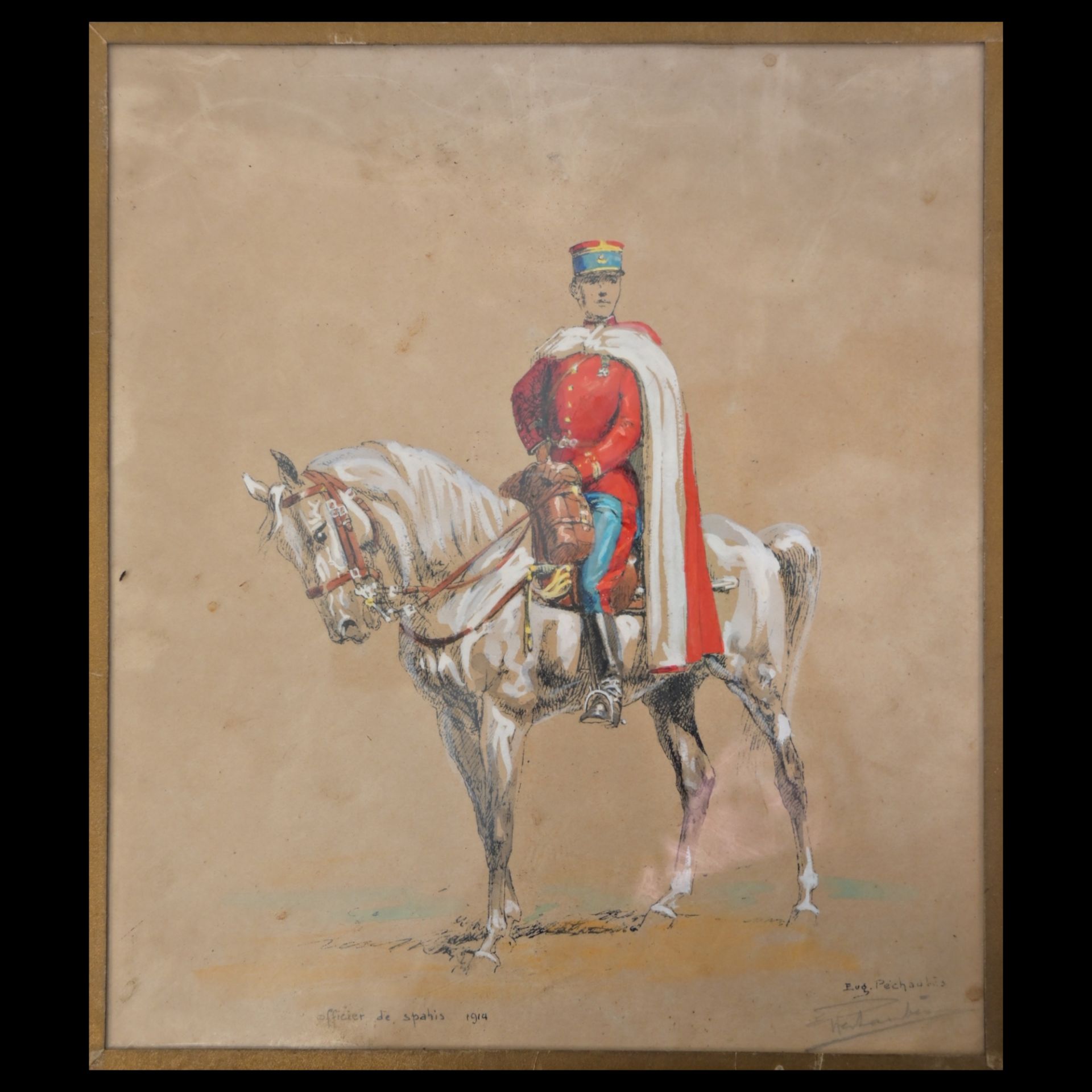 A set of four paintings depicting French and Spanish cavalrymen. First quarter of the 20th century. - Image 4 of 21