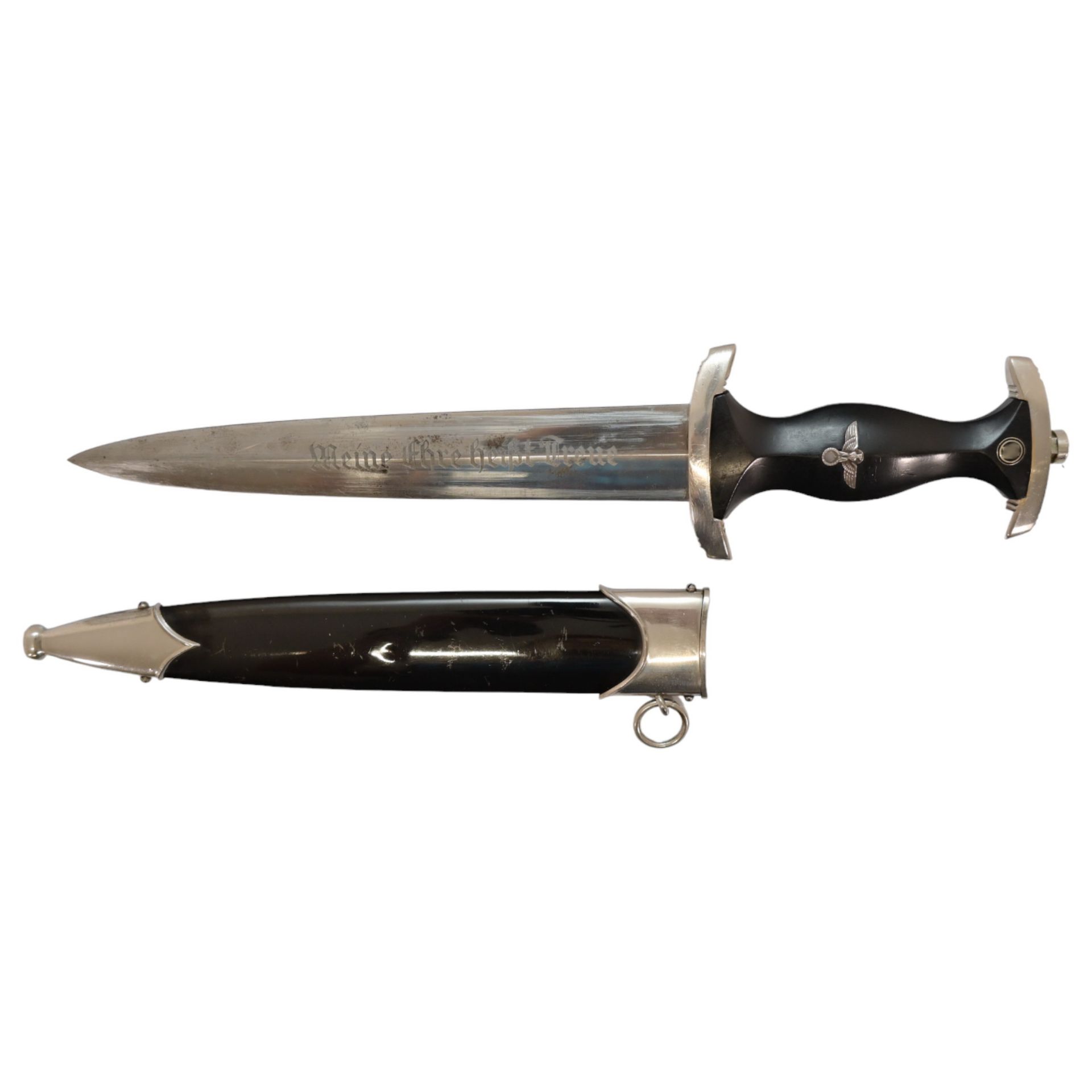 Nice WWII German SS Dagger with scabbard. - Image 6 of 13