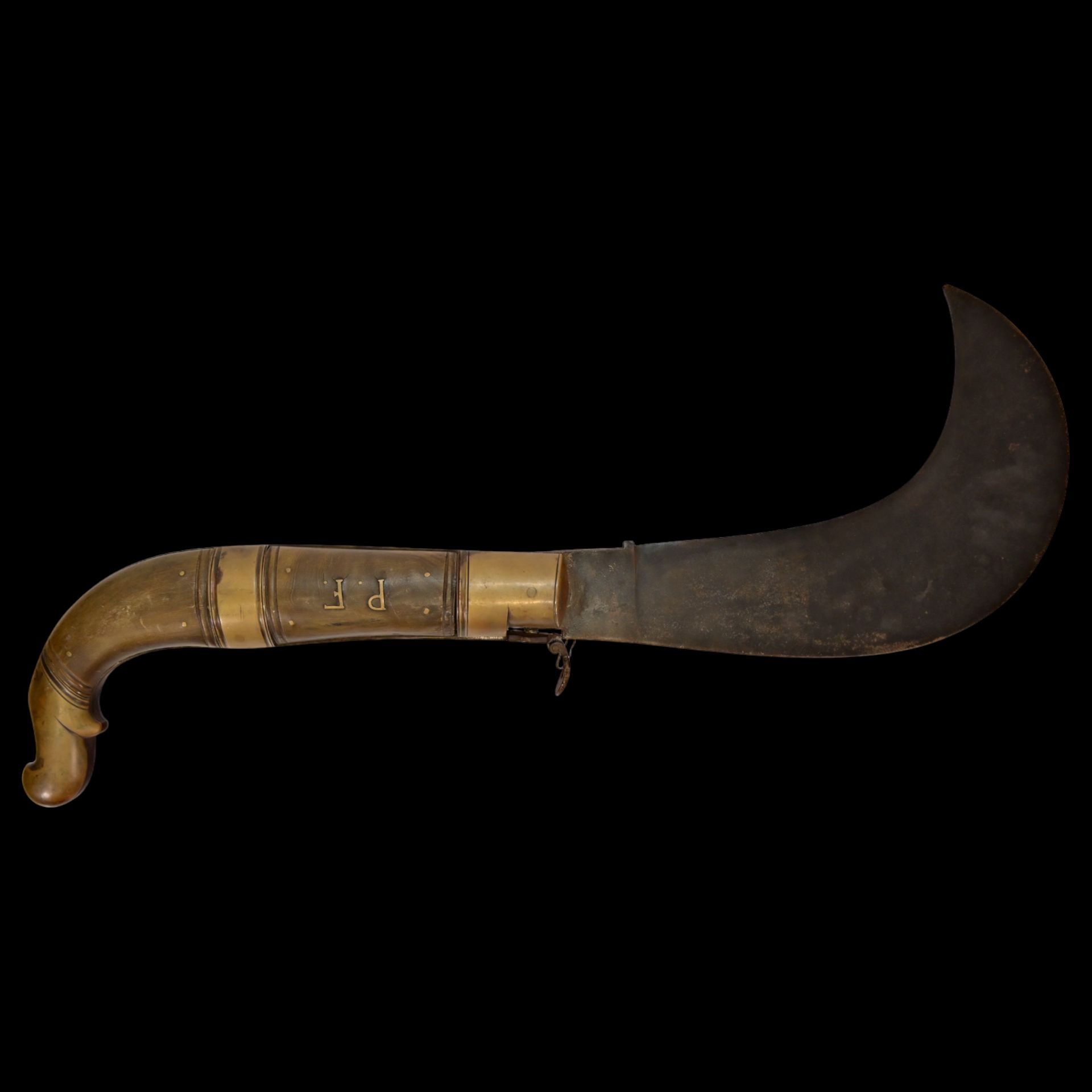 A Rare Large curved folding knife Beltrame (Roncola), Italy mid-20th century. - Image 2 of 8