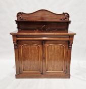 Victorian mahogany sideboard with pair of panelled cupboards, 125cm wide