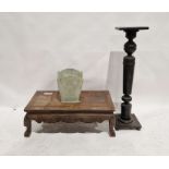 Oriental rectangular coffee table, 81cm wide, a jardiniere stand and a bin (3) Condition Report