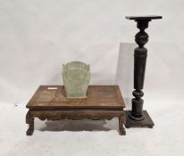 Oriental rectangular coffee table, 81cm wide, a jardiniere stand and a bin (3) Condition Report