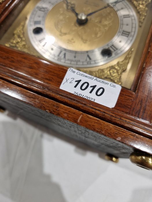 Mid-century mahogany-cased mantel clock by Elliot Clock Company, the circular dial with Roman - Image 24 of 42