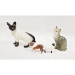 Two Beswick models of cats, a Beswick model of a bulldog and a Beswick model of a sheep (4)