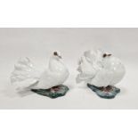 Pair of 20th century Rosenthal porcelain doves, impressed F. Heidenreich to base, height 14cm (2)