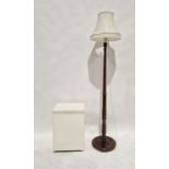 Sivrum white painted laundry basket and a mahogany standard lamp with cream shade (2)