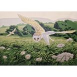 John Tennent (20th century school) Limited edition print  "Hunting Barn Owls", no.7/60, signed to