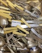 Quantity of loose, plated flatware (1 box)