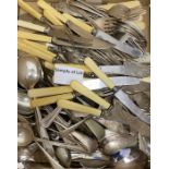 Quantity of loose, plated flatware (1 box)