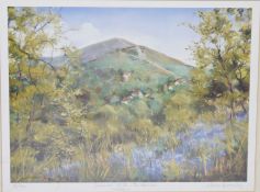 Viven Bromley (20th century school) Limited edition print 'Summer Hill - The Beacon Malver' 19/