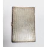 Silver cigarette case, rectangular, engine-turned, 5ozt