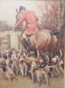 Robert Hugh Buxton (1871-1965) Watercolour Hunting scene, signed lower right, 32cm x 24cm