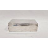 Silver-mounted rectangular cigarette box, plain with some date marks worn