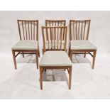 Four pine kitchen chairs with upholstered seats (4)