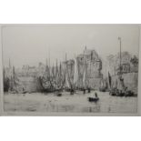 William Lionel Wyllie (1851-1931) Etching Harbour scene, signed to the margin lower left, 24.5cm x