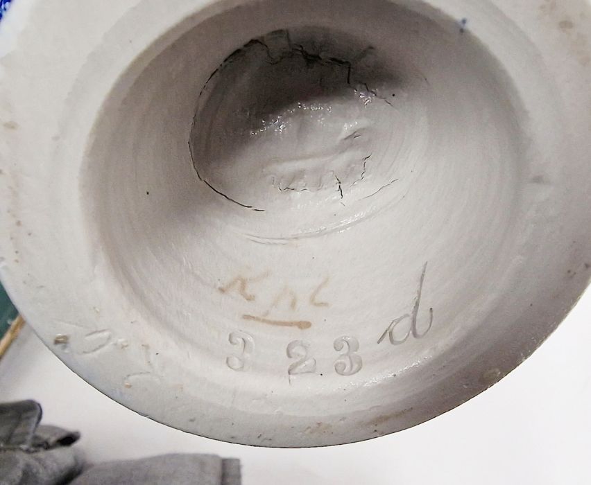 Westerwald blue and grey salt glazed ring jug (20cm), a Westerwald blue and grey salt glazed vase ( - Image 12 of 14