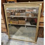 Large gilt framed bevel edged overmantel mirror of rectangular form, 139cm high x 105cm wide