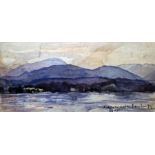 Maximilian Alexandrovich Voloshin (1878-1932) Watercolour on paper laid on card "View of Koktebel,