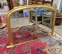 Early 20th century gilt framed overmantel mirror with mercury glass, 124cm long x 81cm high approx.