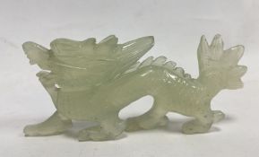 Soapstone figure of a dragon, 13cm long, 6cm high approx.