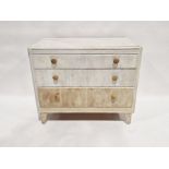 Lebus Furniture chest of three long drawers, 77cm high x 95cm wide x 46cm deep